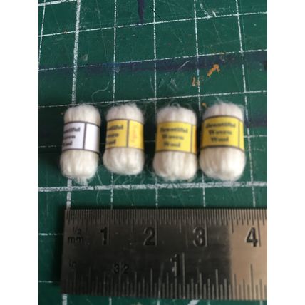 4 Balls of Cream Wool 1:12th Dolls House Miniature