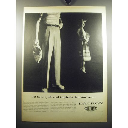 1957 Du Pont Dacron Ad - Fit to be eyed: cool tropicals that stay neat