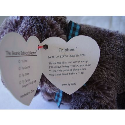Ty Beanie FRISBEE Weimaraner Grey/Brown Puppy Dog 2001 Oakbrook 008421045082