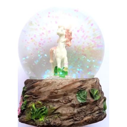 Pink Fairy & Unicorn Snowglobe Ornament Figurine 8 CM Gift Home Decor Mythical