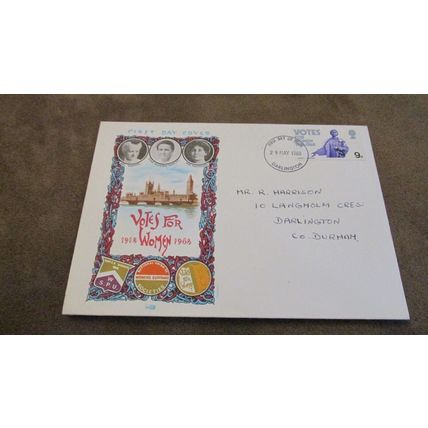 Philart 1968 GB Cover - Votes for Women / Suffragettes - Darlington frank