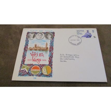 Philart 1968 GB Cover - Votes for Women / Suffragettes - Reading frank