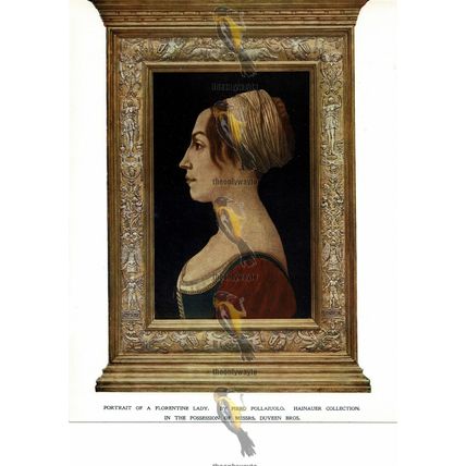 Florentine Lady, Piero Pollaiuolo, Book Illustration, 1906