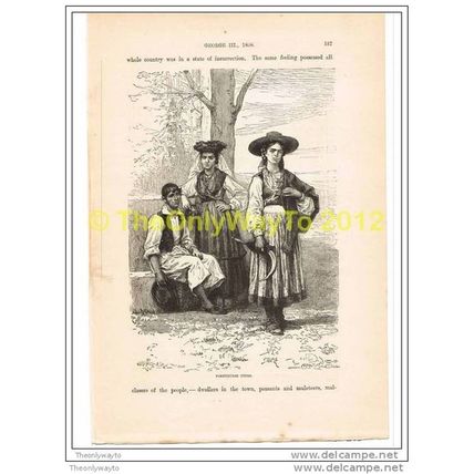 PORTUGUESE PEASANTS, AROUND 1800, Illustration, c1870