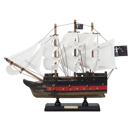 Wooden Blackbeards Queen Annes Revenge White Sails Limited Model Pirate Ship ...
