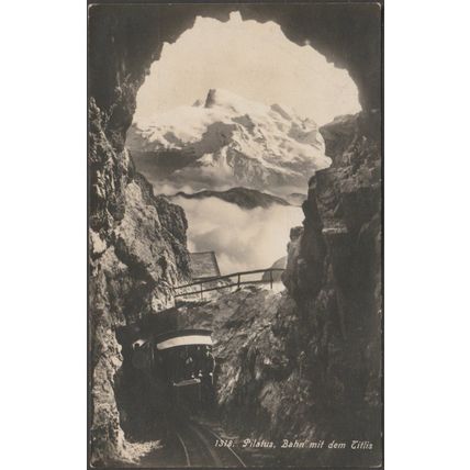 Pilatus, Bahn mit dem Titlis, c.1920 - Goetz Foto-AK