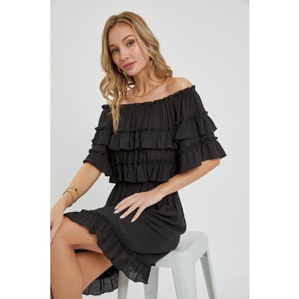 Women's Off Shoulder Ruffle Dress