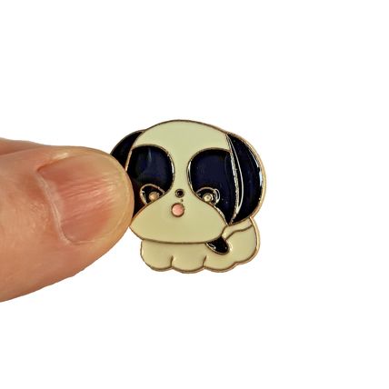 Cute Dog Pin Badge Cartoon Style Enamel Lapel Fun 2.4 cm X 2.7 cm BA201