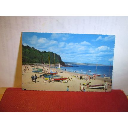 THE BEACH, SAUNDERSFOOT, PEMBROKESHIRE unused postcard by Constance =