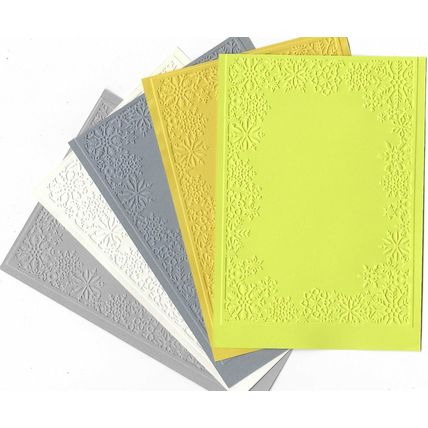 A6 Embossed Card. 10 Sheets. Snowflakes. Cardmaking Scrapbooking Crafts