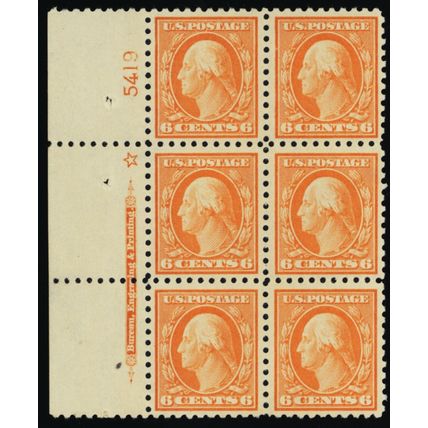 429, Mint VF LH 6¢ Plate Block of Six Stamps * Stuart Katz