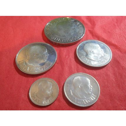 1964 & 1966 1st coinage Malawi.