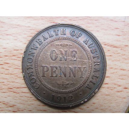 Australia 1912h (Heaton) 1d Penny Coin