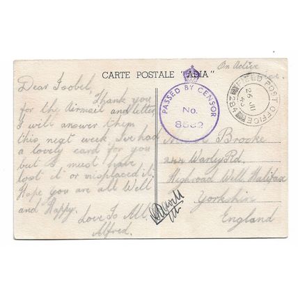 Postcard Algeria Bourfarik 1943 British Army FPO284 46th Infantry Division