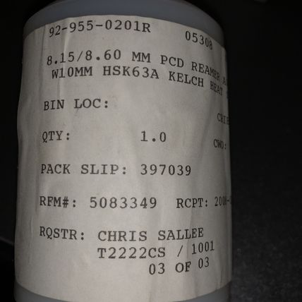 KELCH HSK63X10X85 Fg,ISO 12164-1-A,TOOL HOLDER 311.0003.322 DUMBARTON 002785,AK