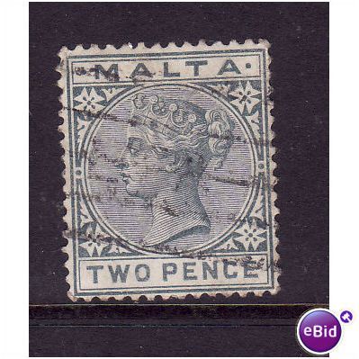 Malta 1885 sg23 2d Grey fine used