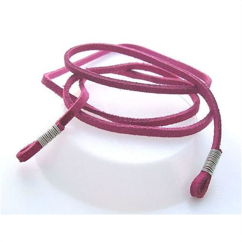 Leather cord #001 eye wear retainer lanyard unisex 28 inch pink suede jewelry