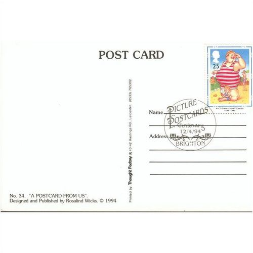 Rosalind J. Wicks postcard 1994 (No.34) "A Postcard From Us" (SHS SG 1816)