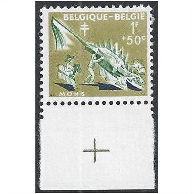 Mi 1168 (**): 1 Fr. + 50 c. Campaign Against Tuberculosis: 'Le Lumeçon,' Mons.