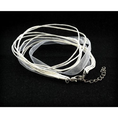 Pretty White Cord Voile Choker Necklace Chain Jewellery Making Craft 2356