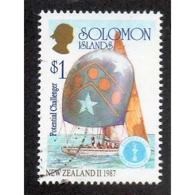 SOL 1987 $1.00 'AMERICA'S CUP - NEW ZEALAND II 1987' FINE USED(EBID 51-707)