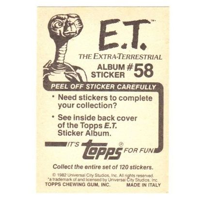 1982 Topps ET Album Sticker # 58