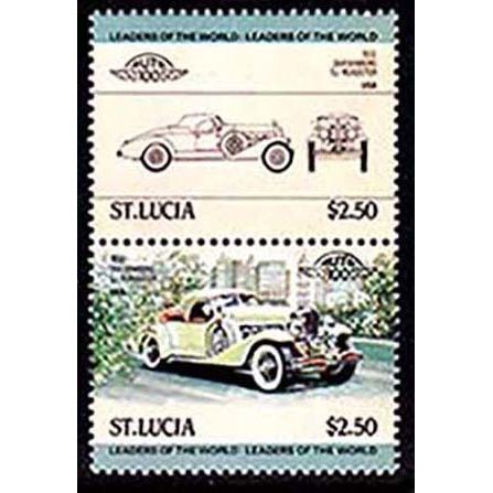 St. Lucia 1984 Cars $2.50 Se-tenant Pair of MNH Stamps