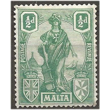 Malta 1922 SG124 1/2d Green Mounted Mint . .. .