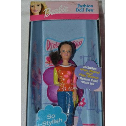 Vintage Barbie 2001 Fashion Doll Pen with Stand #6718 Rose Art so Stylish