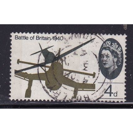 GB 1965 BATTLE OF BRITAIN 4d SPITFIRE USED SG671p PHOSPHOR BANDS