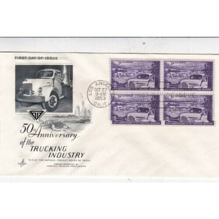 United States 1953 Trucking Industry FDC Los Angeles Cancel Unaddressed VGC