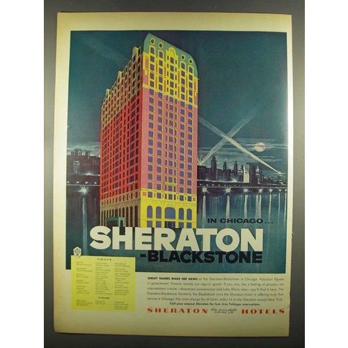1955 Sheraton Blackstone Hotel Ad - In Chicago