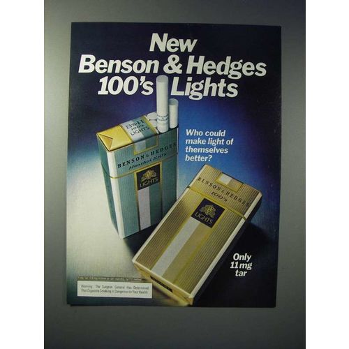 1978 Benson & Hedges 100's Lights Cigarette Ad