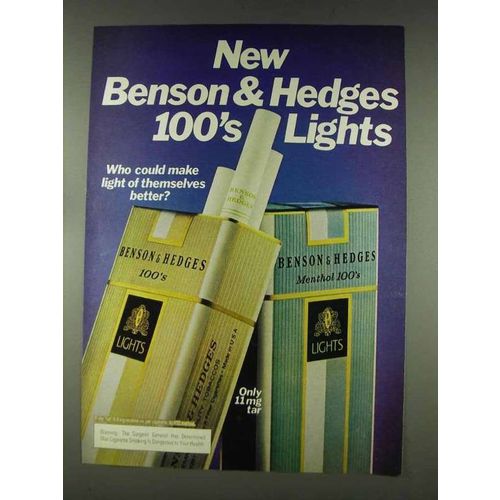 1978 Benson & Hedges Ad - 100's Lights Cigarettes