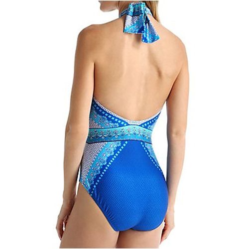 GOTTEX Blue Jasmine High Neck One Piece Swimsuit BNWT
