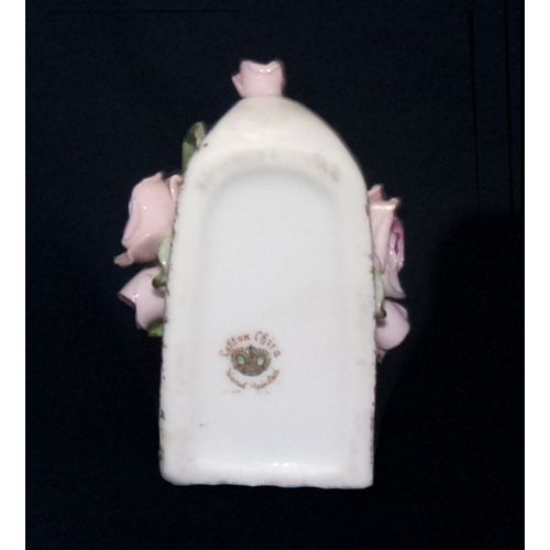 Lefton white leaf sleigh ashtray ash tray applied rose flowers vintage great