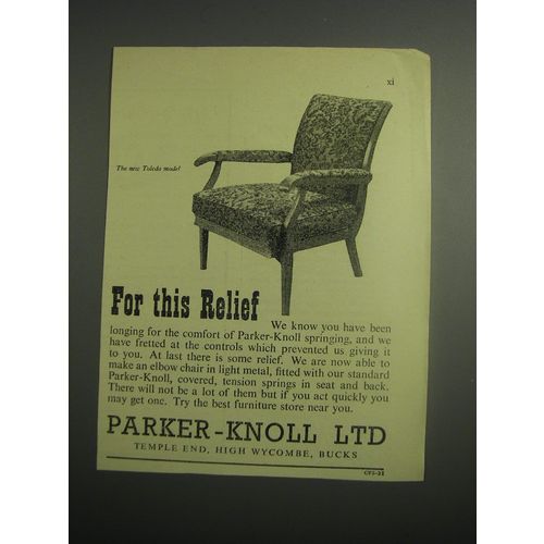 1948 Parker-Knoll Toledo Model Chair Ad - For this relief