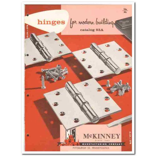 MCKINNEY MFG COMPANY 1958 door hinges modern building vintage catalog