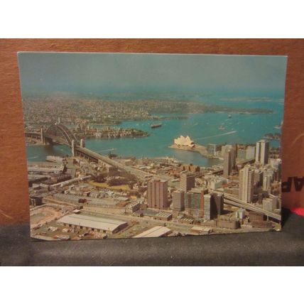 AERIAL VIEW of SYDNEY, N.S.W. AUSTRALIA used postcard.1982 pm =