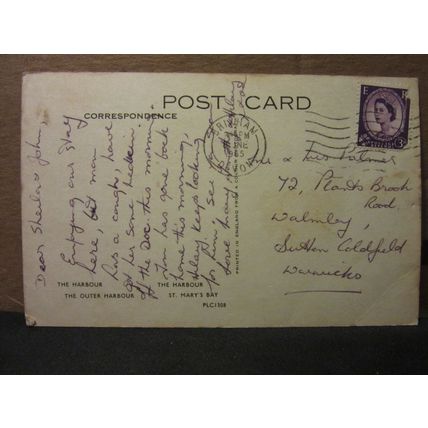 multiview, BRIXHAM, DEVON used vintage postcard 1965 postmark =