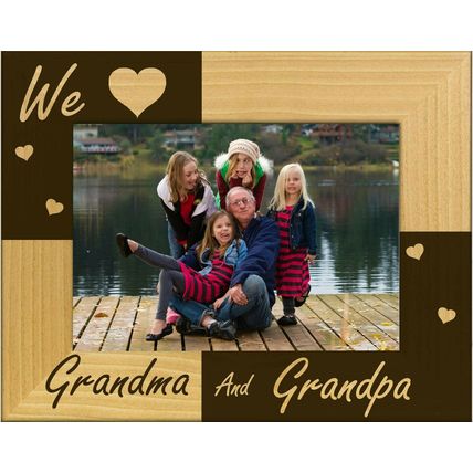 We Love Grandma and Grandpa Laser Engraved Wood Picture Frame (5 x 7)