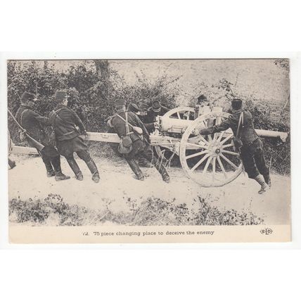 75 Piece Gun Cannon Changing Position Reproduction Postcard