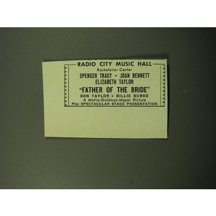 1950 Father of the Bride Movie Advertisement - Radio City Music Hall