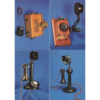 Candelstick Telephone 1905 1930 Edisons Victorian 4x Postcard s