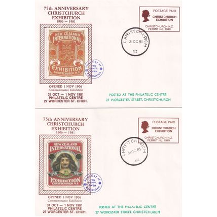New Zealand Christchurch 1981 Exhibition 4x First Day Cover s