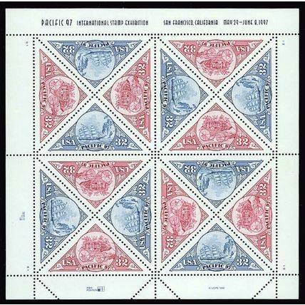 Pacific 97 Sheet of Sixteen 32 Cent Postage Stamps 1997 Scott 3130-31