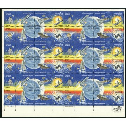 Space Achievement Issue Sheet of Forty Eight 18 Cent Stamps Scott 1912-19