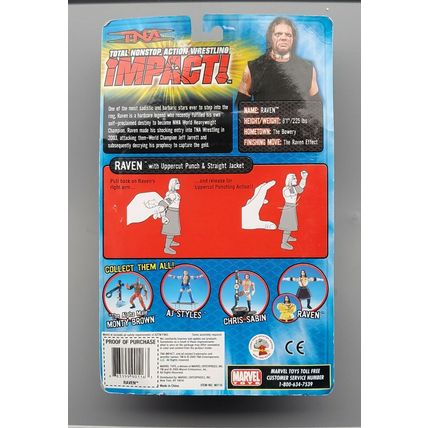 wwe tna wwf ljn classic superstars raven w/uppercut wrestling figure
