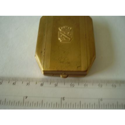 Vintage Powder Compact Cruise Shipping Line USA Norway Art Deco Norwegian Crest