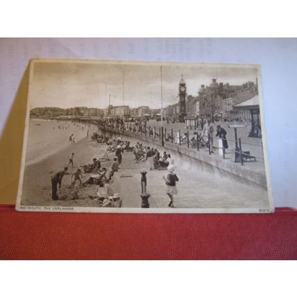 WEYMOUTH ESPLANADE, DORSET used vintage postcard by Photochrom 1947 pm =